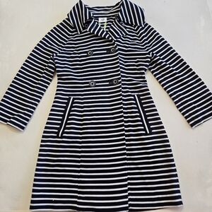 CAbi Navy & White Striped Double-Breasted Soft Jacket